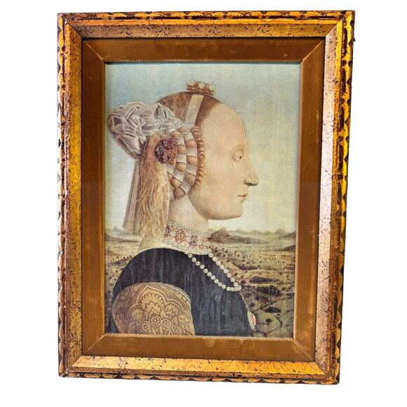 Vintage Framed Design‎ Toscano Portrait of Battista Sforza, 1466: Medium 1952-